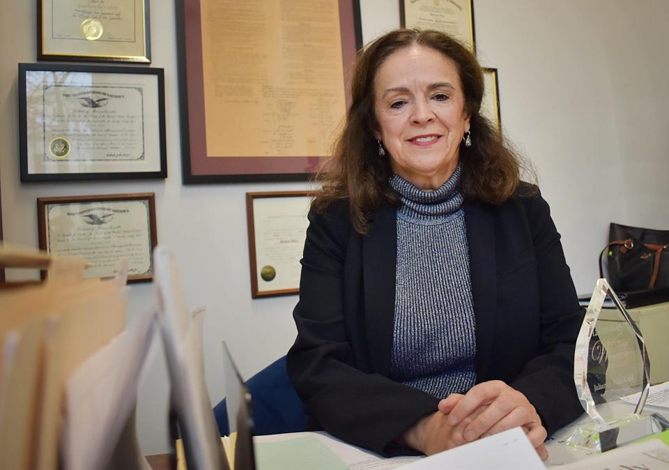Attorney Julianne Feliz, seen in her office on South Main Street in Fall River, has been named a 2022 Top Woman of Law by Massachusetts Lawyers Weekly.