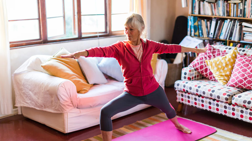 woman performing yoga