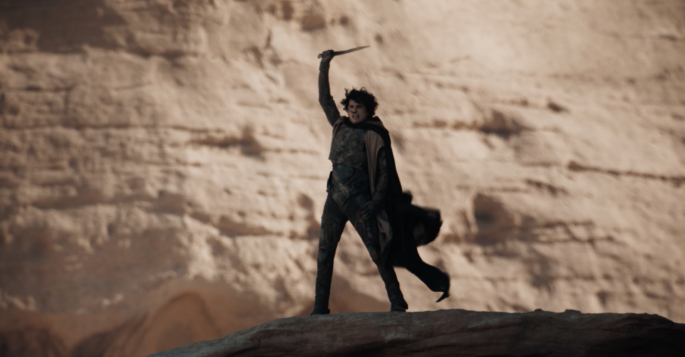 Timothée Chalamet in a still from the trailer for Dune: Part Two (Warner Bros.)