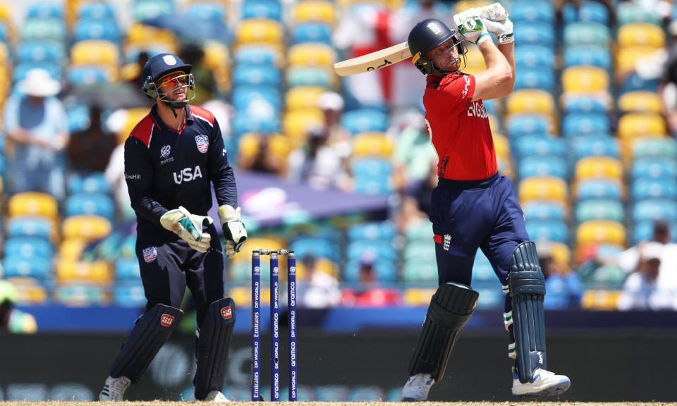 <span>Jos Buttler will be praying the expected rain in Guyana stays away for long enough to get a game in against India in the T20 World Cup semi-final.</span><span>Photograph: Matthew Lewis/ICC/Getty Images</span>