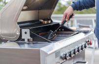 <p>After starting your grill and letting it heat up for about 5 minutes, make sure it’s clean — no, the residue from past cookouts does not make your steak taste better. You should use a grill brush with a long handle to thoroughly clean the grill grates. </p>