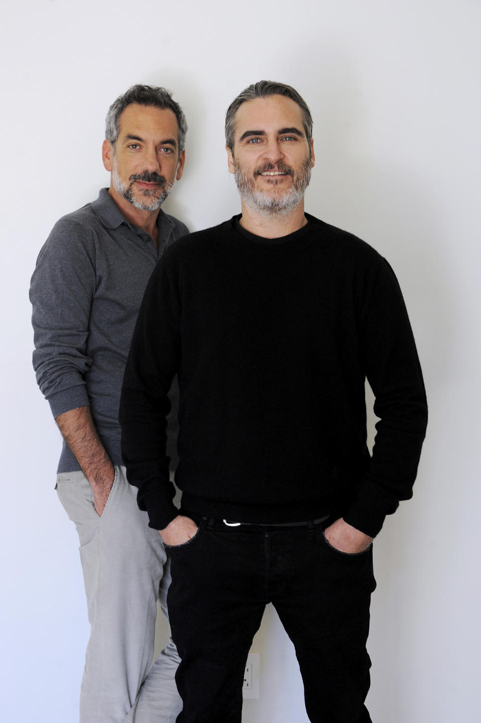 This Sept. 20, 2019 photo shows director Todd Phillips, left, and actor Joaquin Phoenix during a portrait session for the film "Joker," at the Four Seasons Hotel in Beverly Hills, Calif. (AP Photo/Richard Hartog)