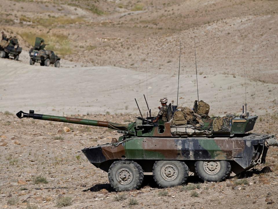 French soldiers in an AMX-10RC in Afghanistan