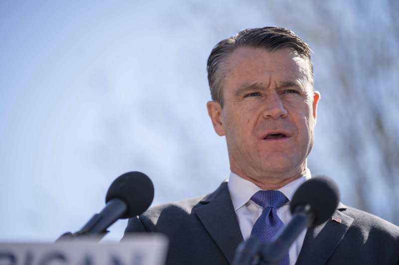 Sen. Todd Young, R-Ind., is among a bipartisan group of four senators questioning the Biden administration over military strikes on the Houthis. The senators want answers from the Biden Administration on military strikes against the Houthis for that group's attacks on Red Sea shipping. File Photo by Bonnie Cash/UPI