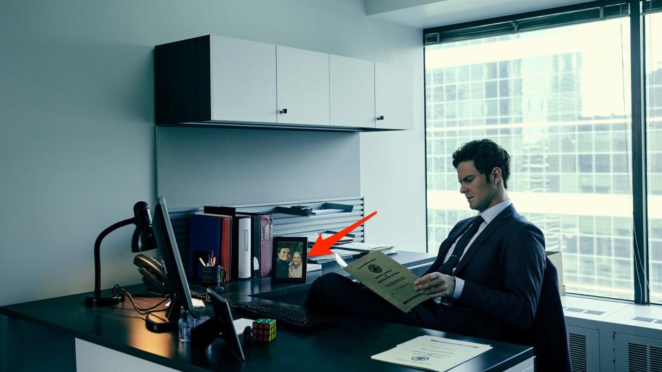 Hughie sitting at his desk in season three, episode one of "The Boys."