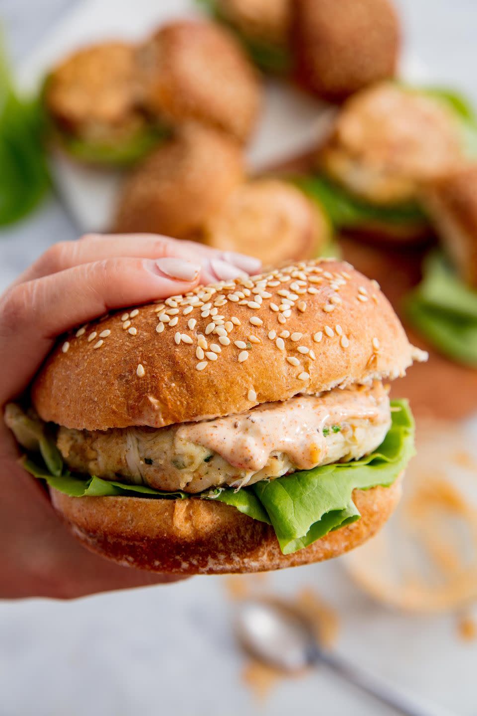 crab cake burgers vertical