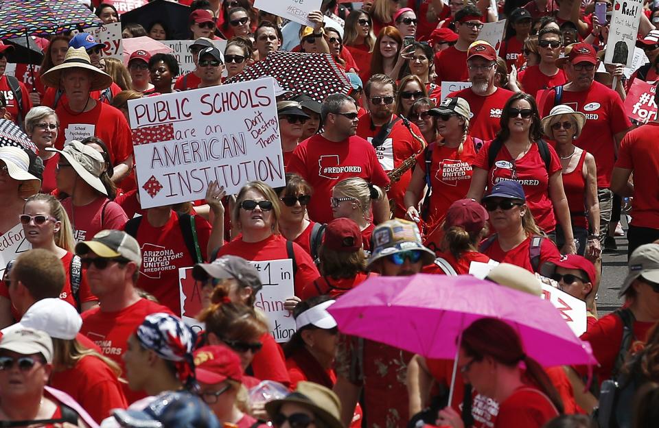 Teachers protest in Phoenix, Ariz.