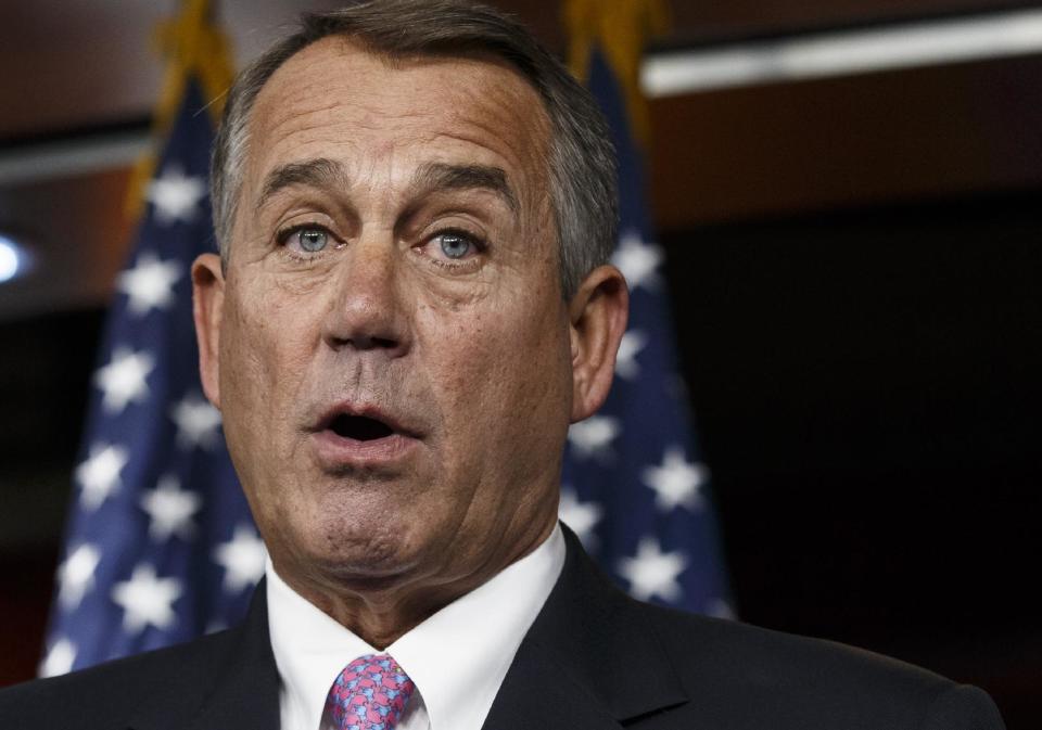 FILE - In this Feb. 6, 2014 file photo, House Speaker John Boehner of Ohio speaks during a news conference on Capitol Hill in Washington. Little more than a week after Groundhog Day, the evidence is mounting that lawmakers have all but wrapped up their most consequential work of 2014, at least until the results of the fall elections are known. (AP Photo/J. Scott Applewhite, File)