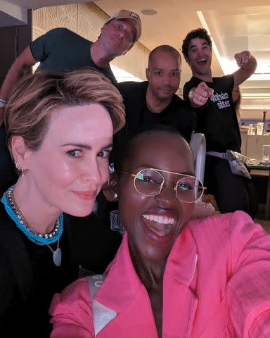 <p>Lupita Nyong'o/Instagram</p> Zach Braff, Donald Fasion, Darren Criss, Sarah Paulson and Lupita Nyong'o at the Eras Tour