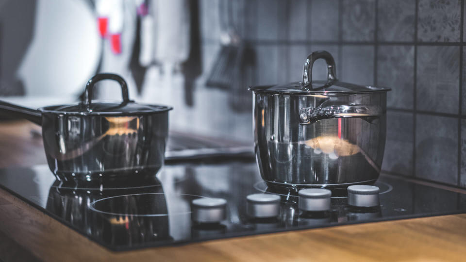 Cooking Pot On Electric Stove.