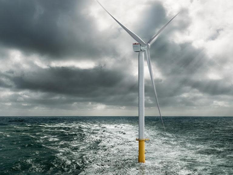 Giant wind turbines with blades length of football pitch launched