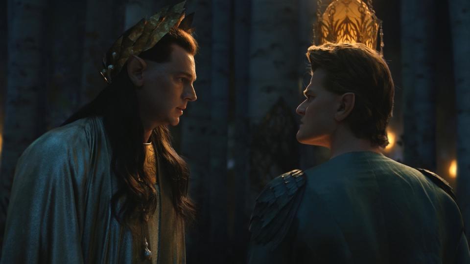 Gil-Galad speaks to Elron in the woods on The Rings of Power
