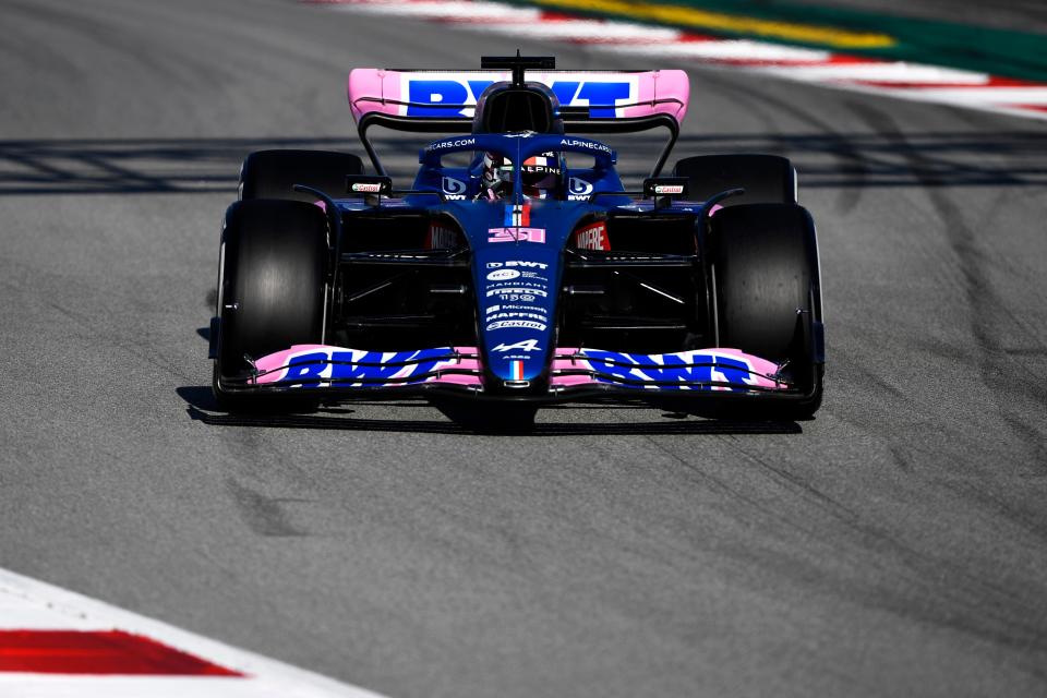 Esteban Ocon is on track for Alpine in Barcelona. (Getty Images)