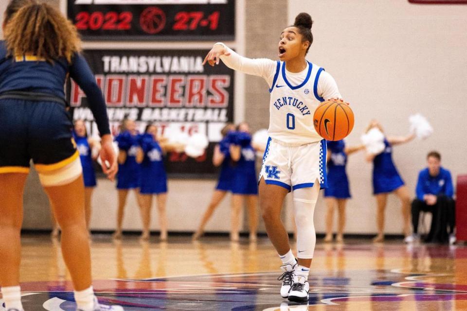 Brooklynn Miles, making her Kentucky debut after transferring from Tennessee, finished with 10 points, three rebounds, four assists and one steal.