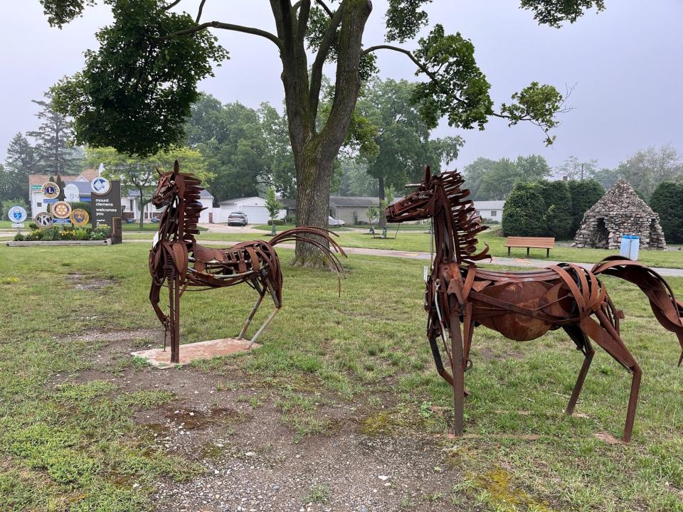 The "Wild Horses" sculptures in Mt. Clemens.