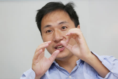 Scientist He Jiankui speaks at his company Direct Genomics in Shenzhen, Guangdong province, China July 18, 2017. Picture taken July 18, 2017. REUTERS/Stringer