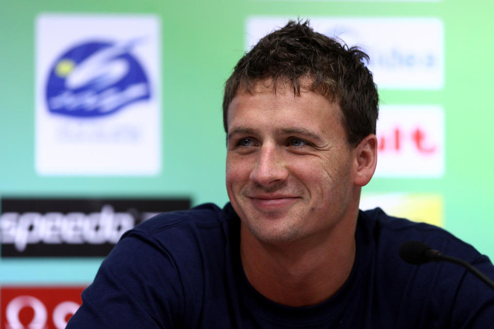 Ryan Lochte of the United States participates in a press conference on Day Eight of the 14th FINA World Championships at the Main Press Center of the Oriental Sports Center on July 23, 2011 in Shanghai, China. (Photo by Feng Li/Getty Images)