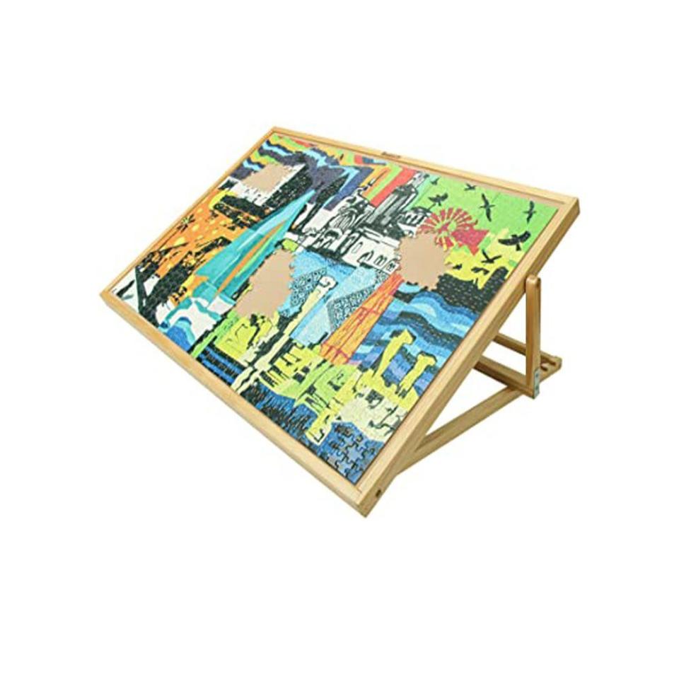 4) Adjustable Wooden Puzzle Board Easel