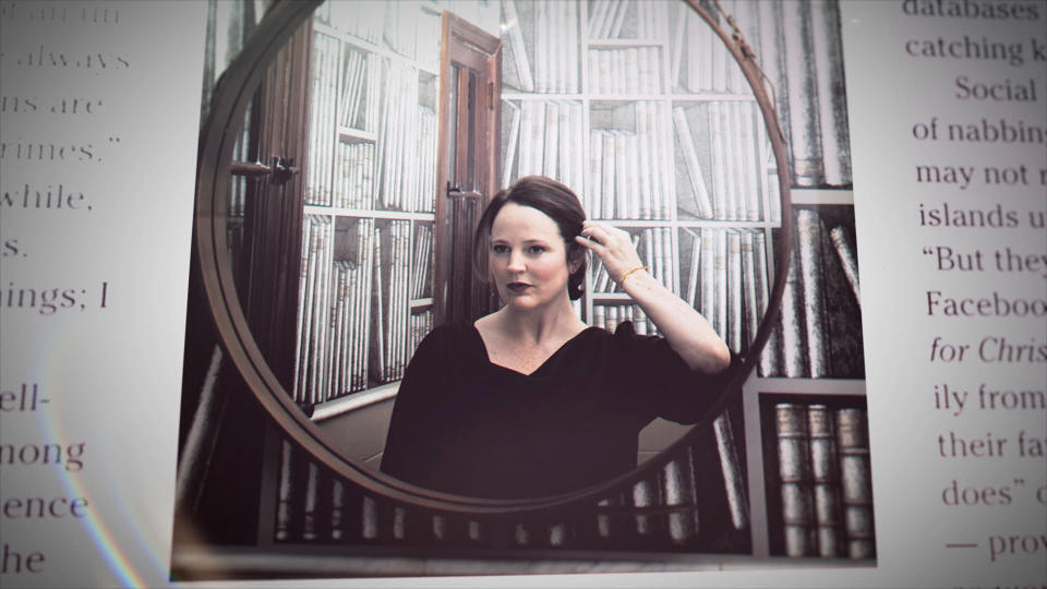 This image released by HBO shows late writer Michelle McNamara from the six-part docuseries “I’ll Be Gone in the Dark,” debuting on Sunday. (HBO via AP)