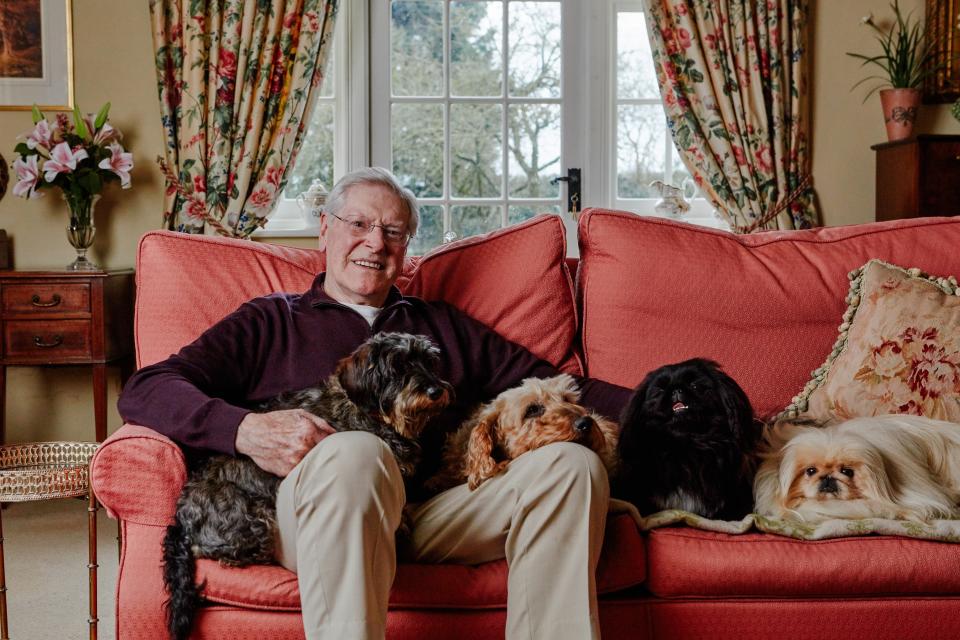 Peter Purves at home with his dogs (Jack Margerison for YuMOVE/PA)