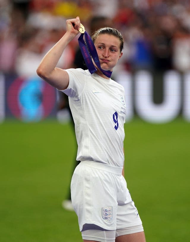 Ellen White on football pitch