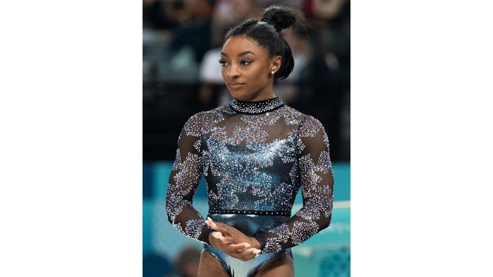 Simone Biles returned to the floor to compete in the women's gymnastics during the Paris 2024 Olympic Games