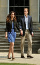 <p>Kate and William leave Buckingham Palace the day after their wedding with the Duchess dressed in a casual blue Zara dress with patent L.K. Bennett wedges and a simple black jacket. <em>[Photo: Getty</em><em>]</em> </p>