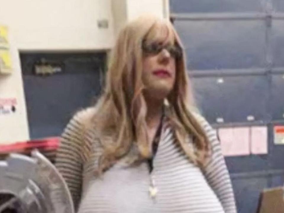  A video clip of an Ontario shop teacher wearing oversized prosthetic breasts to work at Oakville Trafalgar High School.