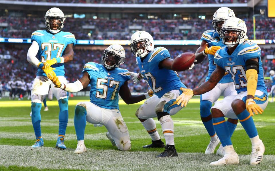 The LA Chargers survive a late fightback from the Tennessee Titans to win 20-19 and go to 5-2 at Wembley. The Titans slip to 3-4. - Getty Images Europe