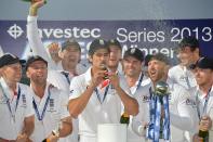 <p>Cook lived every young cricketers dream in 2014 as he captained England to Ashes glory, despite failing to make a century in the series (Getty Images) </p>