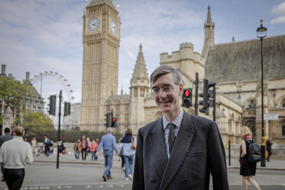 LONDON, ENGLAND - SEPTEMBER 21: Secretary of State for Business, Energy and Industrial Strategy, Jacob Rees-Mogg is seen in Westminster on September 21, 2022 in London, England. Jacob Rees-Mogg has unveiled a new package of support to help non-domestic organisations with the cost of rising energy bills. The House of Commons resumed sitting today after the period of national mourning and funeral for Queen Elizabeth II. (Photo by Rob Pinney/Getty Images)