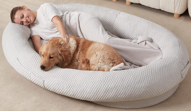 Human-size dog beds are a thing — seriously! — and you can get one on