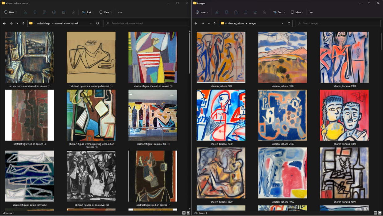  AI generated art in the style of Aharon Kahana. 