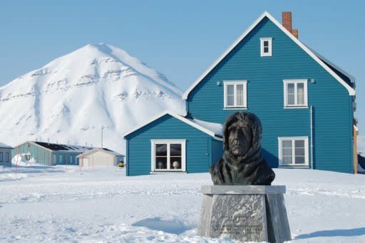 A statue honours Norway's polar explorer Roald Amundsen stands in Ny-Aalesundin. Amundsen's three-mast ship the Maud, long abandoned in the Canadian Arctic ice, is to be salvaged and next year will be sent back to Norway to be the centerpiece of a new museum