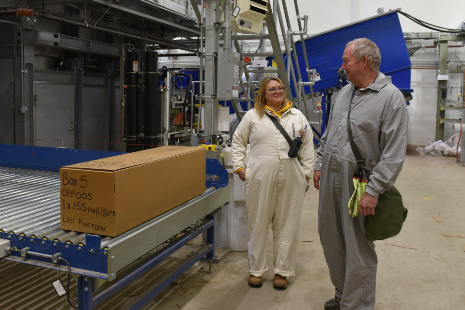 The last munition awaits destruction inside the Pueblo Chemical Depot on June 22, 2023