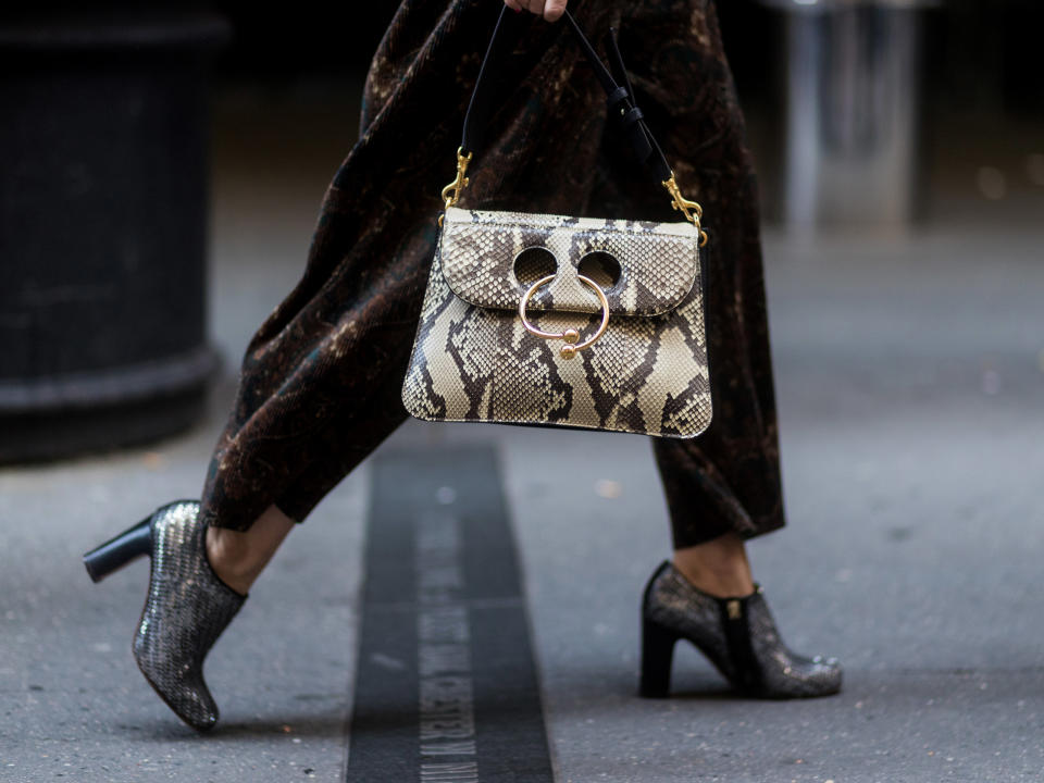 <p>The highly covetable Pierce bag in a striking snakeskin.</p>