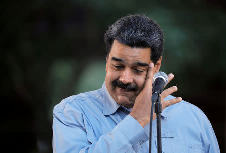 Venezuela's President Nicolas Maduro attends a gathering in support of his government in Caracas, Venezuela February 7, 2019. REUTERS/Carlos Barria