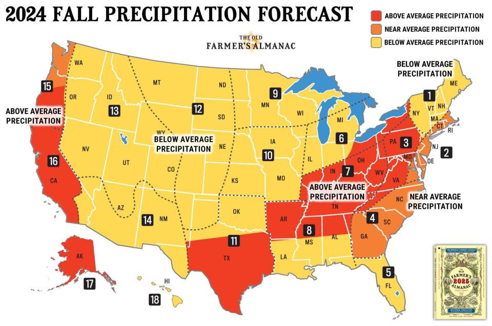 Old Farmer's Almanac predicts fall forecast. See what it says for North