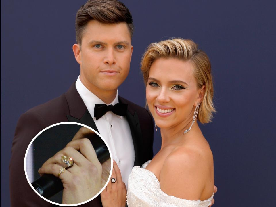 scarjo colin jost engagement ring