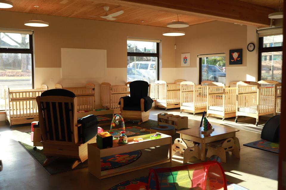 A look at the infant room at Capitol Childcare, which is on the grounds of the Washington state Capitol in Olympia.