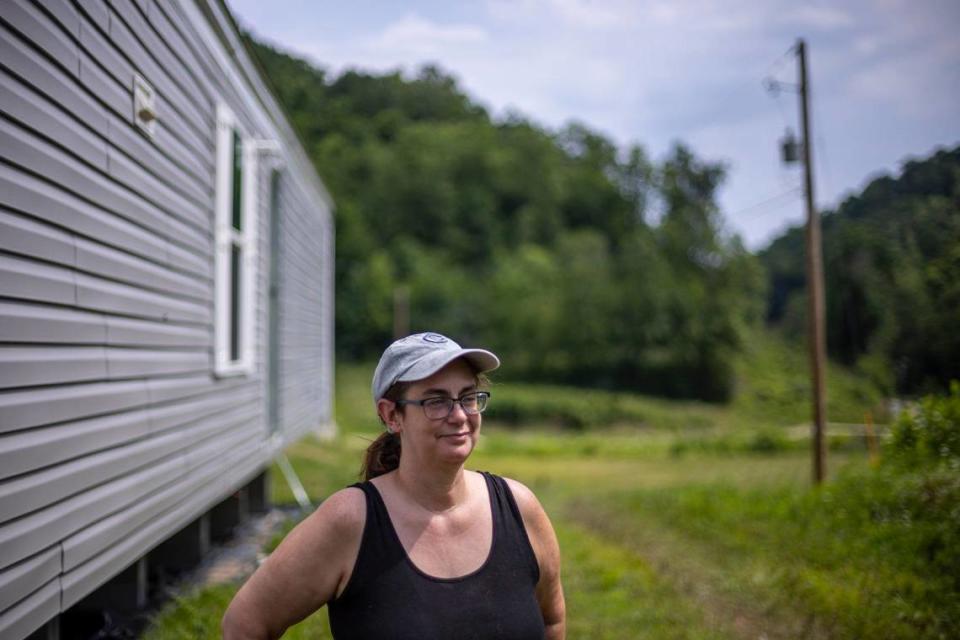 Tiffany Goff is photographed at her new home in Breathitt County, Ky., Wednesday, July 3, 2024. Goff recently moved from Ohio to Eastern Kentucky.