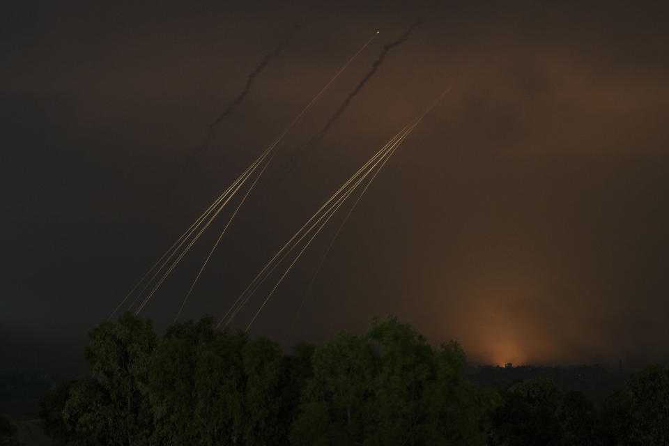 Smoke rises following an Israeli airstrike in the Gaza Strip, as seen from southern Israel, Thursday, Nov. 2, 2023. (AP Photo/Leo Correa)