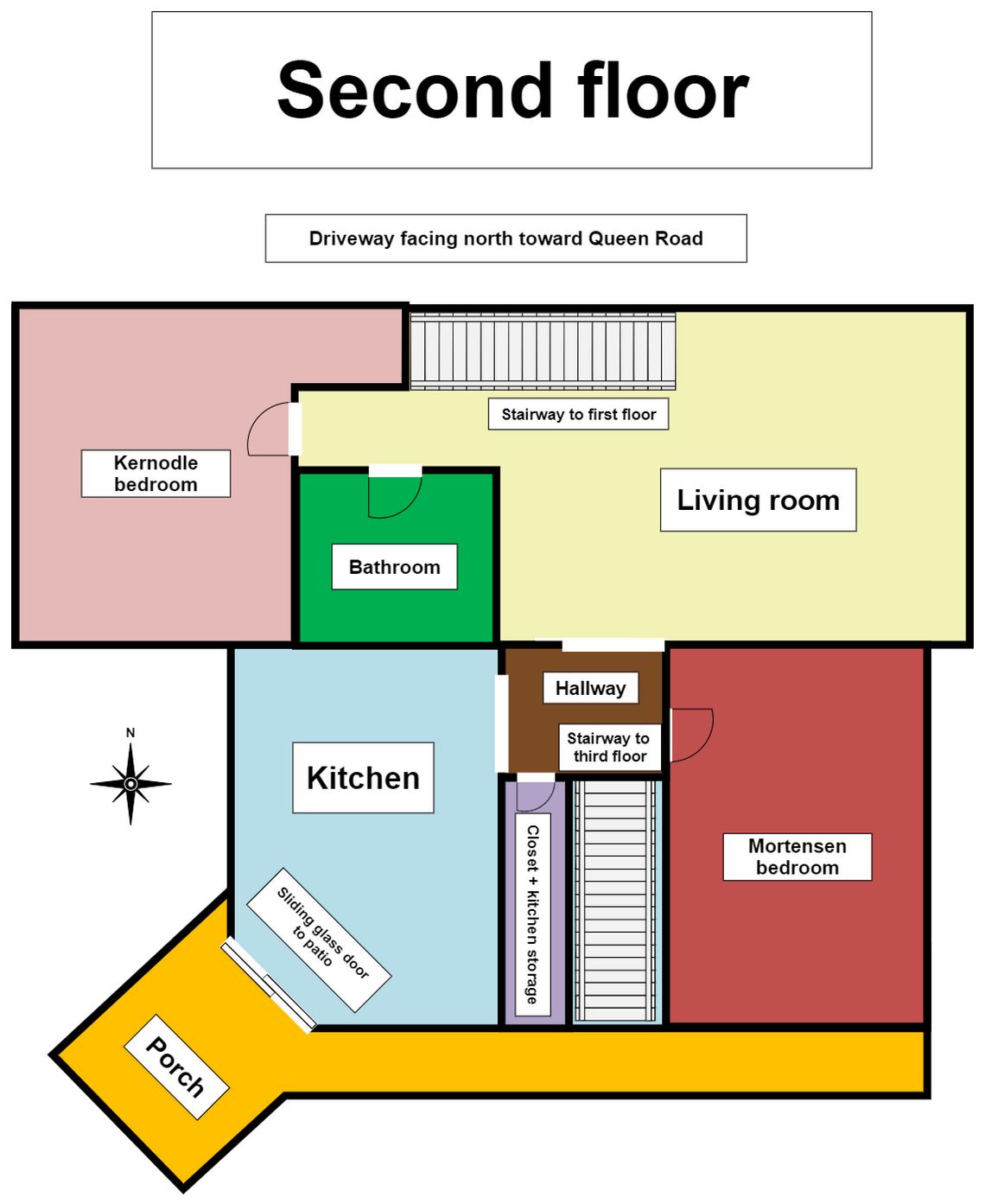 An updated layout of the second floor of the Moscow home where the homicides took place.