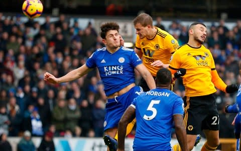 Harry Maguire heads away - Credit: Getty Images