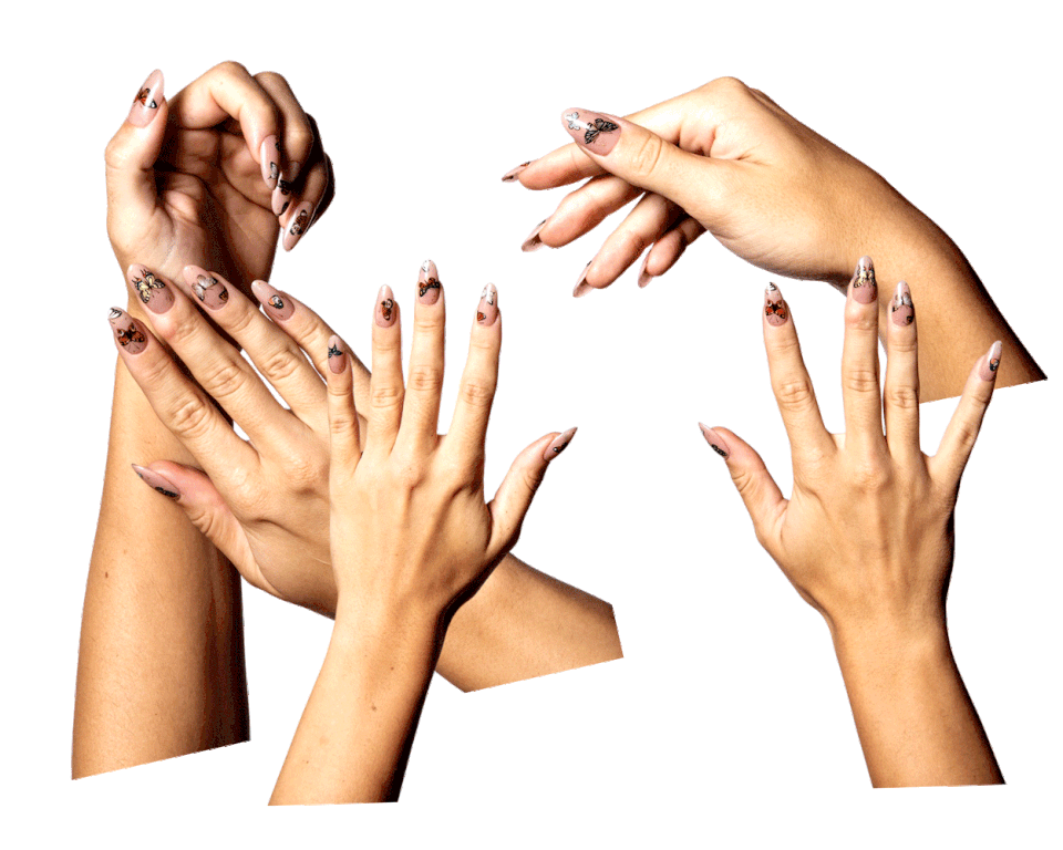 gif of various cutouts of nail artist Tahvya Krok's hands