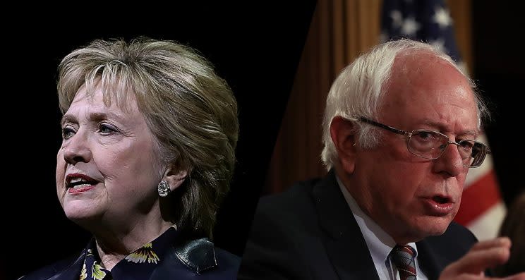 Hillary Clinton and Bernie Sanders