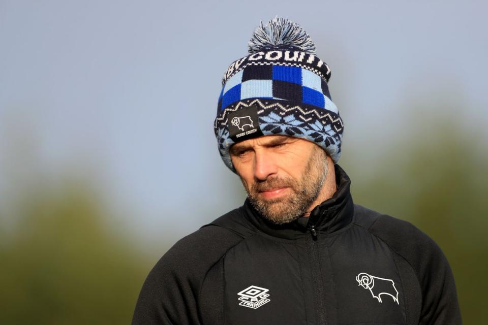 Paul Warne leads Derby into an FA Cup fourth-round clash with West Ham (Bradley Collyer/PA) (PA Wire)