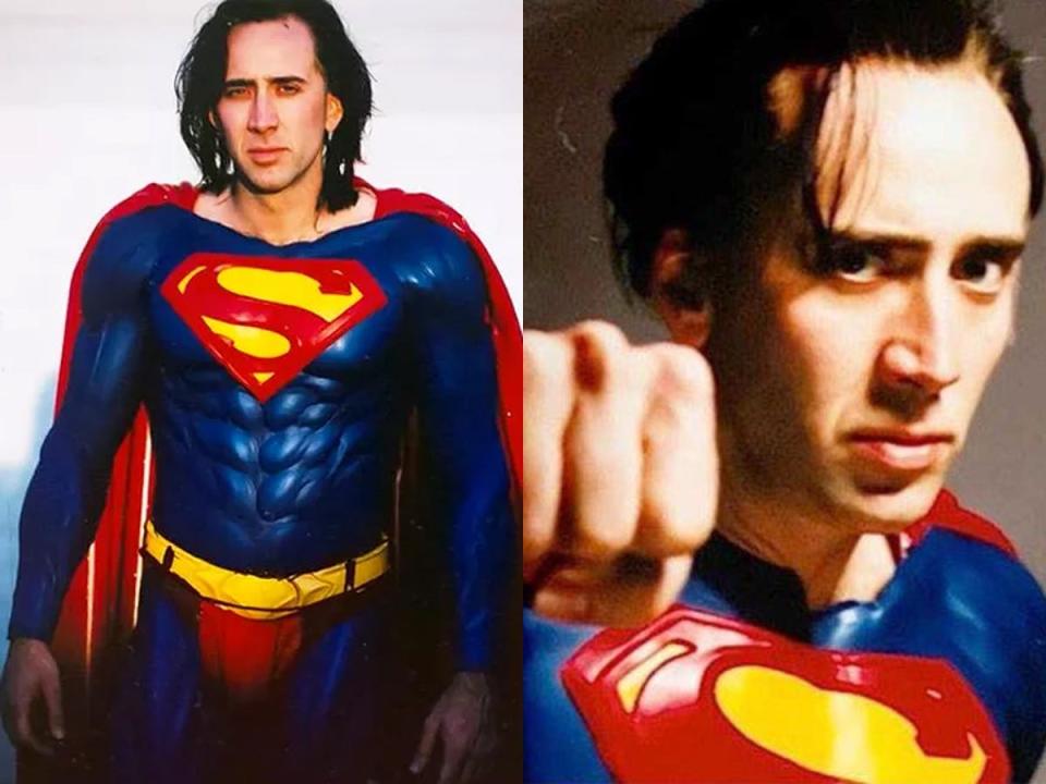 Nicolas Cage in the "Superman Lives" costume.