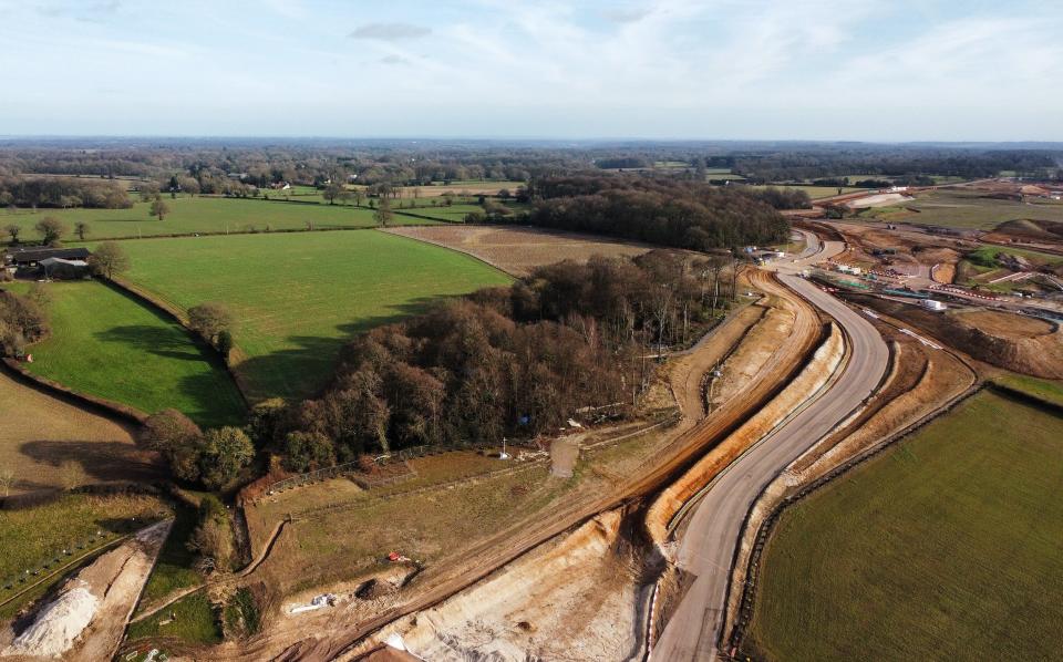 An aerial view of the ongoing HS2 works over Jones Hill Wood and across the Misbourne Valley - Jim Dyson/Getty Images