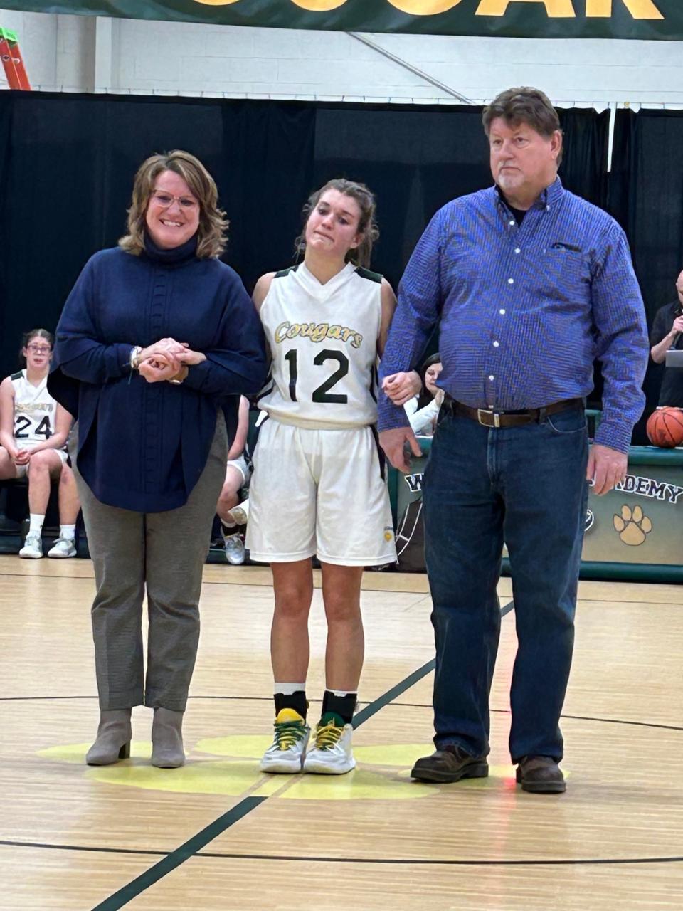 Will Carleton senior Clemmie Gadwood was joined by her family to celebrate her senior night game. Gadwood was the only member of the class of 2023 on the team.